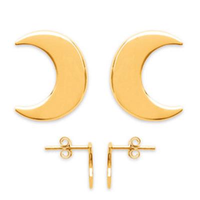 [P1984] – Vergoldete „Mond“-Ohrringe – 10 x 8 mm