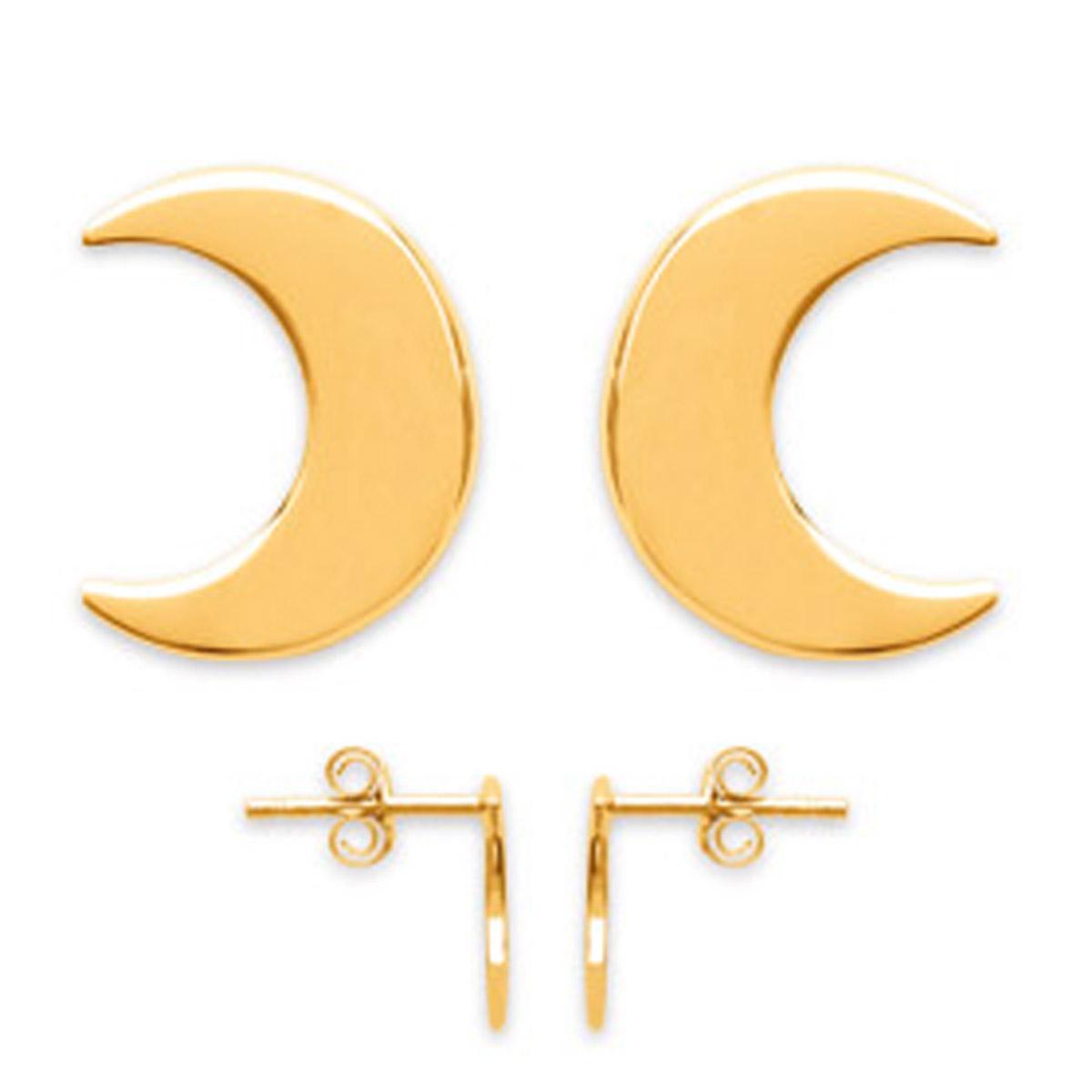 

Les Trésors De Lily [P1984] - Позолоченные серьги Луна - 10x8 мм