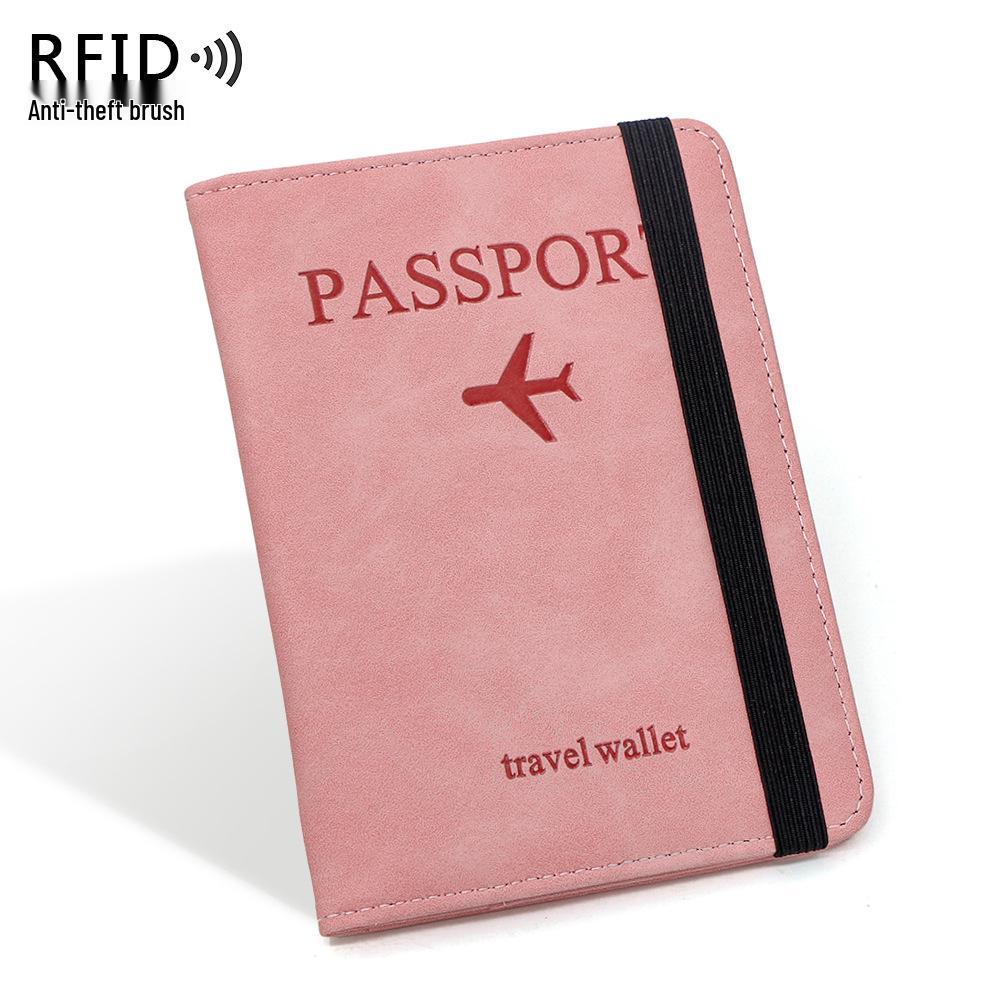 

Кошелек для паспорта с RFID-защитой: ПУ кожа, Многофункциональный кошелек для монет и держатель для SIM-карт розовый