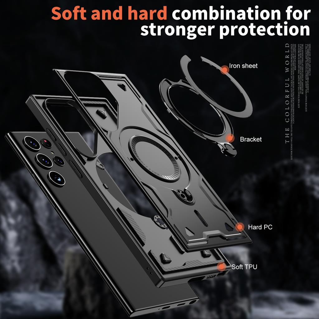 Funda Case for Samsung Galaxy S25 FE S24 Ultra S23 S22 Plus A17 A56 A36 A16 A55 A35 A15 Rotatable Stand Holder Protection Cases