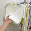 Women's V Neck Long Sleeve Slim Fit Knit Cardigan Single Breasted Short Knit Top