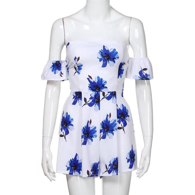 Stylish Fashion Women Floral Crepe Off Clubwear Jumpsuit For Elegant Outings