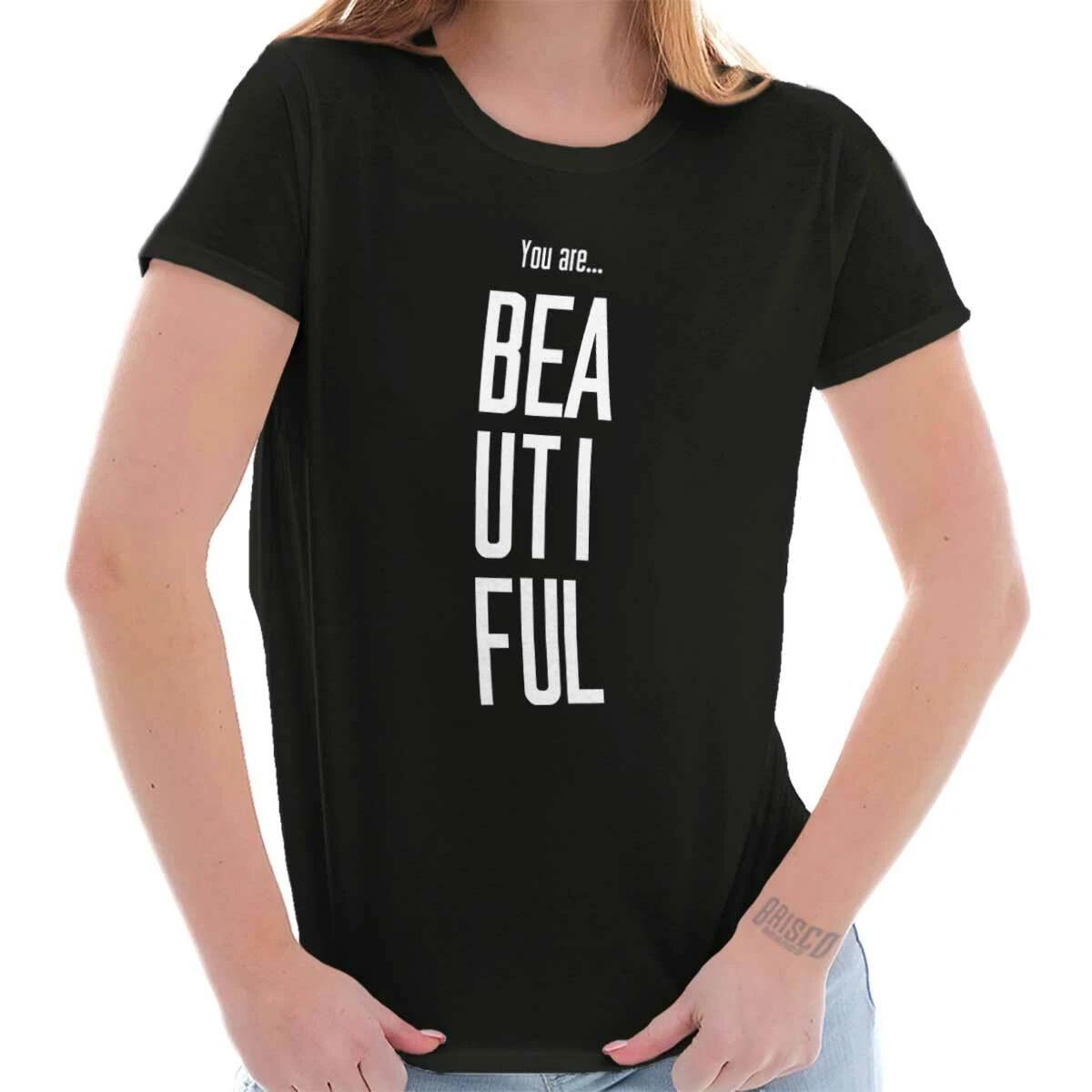 You Are Beautiful Confident Inspirational Womens Top Junior Graphic Tee S