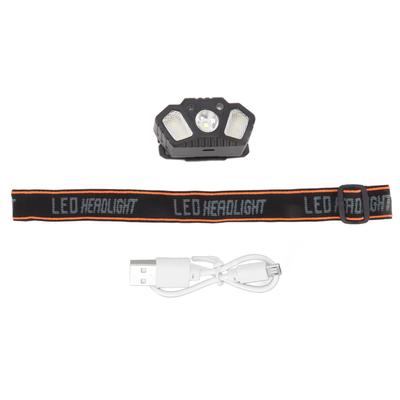 LED Stirnlampe Weißes und Rotes Licht Hohe Helligkeit Bewegungssensor USB Wiederaufladbare Stirnlampe Taschenlampe