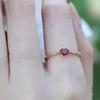 Elegant Japanese Style Heart Ring - 925 Sterling Silver with Red Stone, Open Design for Girls, Simple and Fresh.