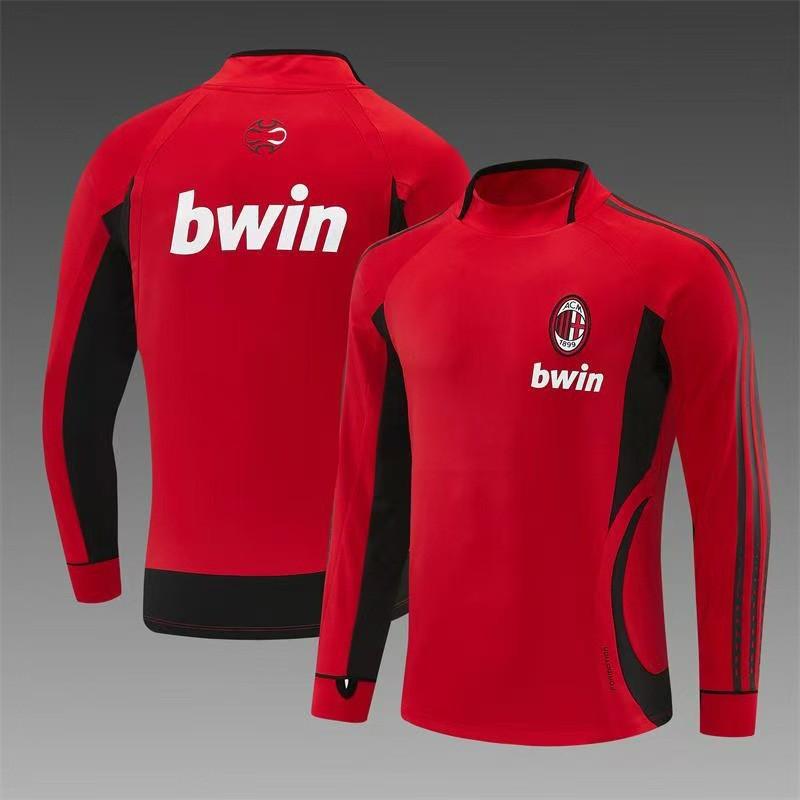Vintage Football Training Jersey AC Milan Man U Brazil Long Short Sleeve Soccer T-Shirt