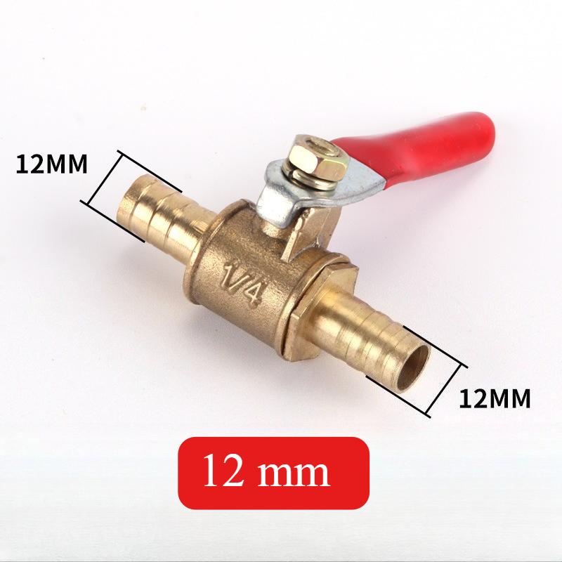 6-12mm Pneumatic Ball Valve Hose Barb Inline Brass Water Oil Air Gas Faucet Shutoff Fuel Line Ball Valve Pipe Fittings