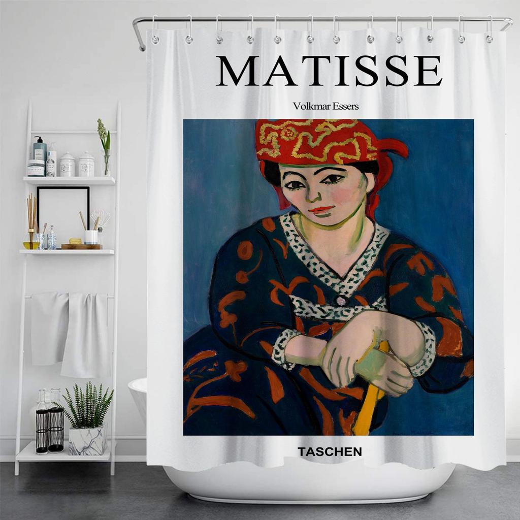 Famous Painting Waterproof And Mildew Proof Shower Curtainnordic Style Shower Curtain Set Hook Home Decoration Bathroom Curtains