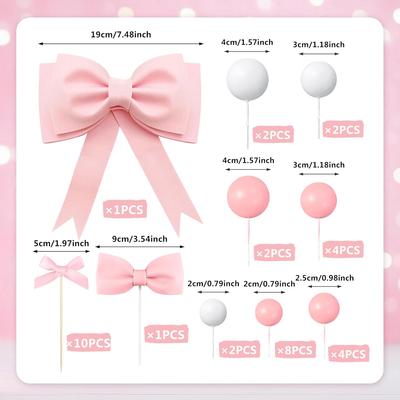 Oversized Pink Bow Cake Toppers for Girls EVA Foam Bowknot Princess Cake Decorations Wedding Cake Topper for Baby Shower