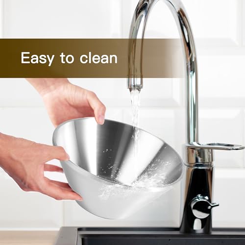 IMEEA Noodle Bowls, Ramen Bowls, Cold Noodles, Double-Layered Bowls, Soba, Stainless Steel, Set of 2 (23cm)