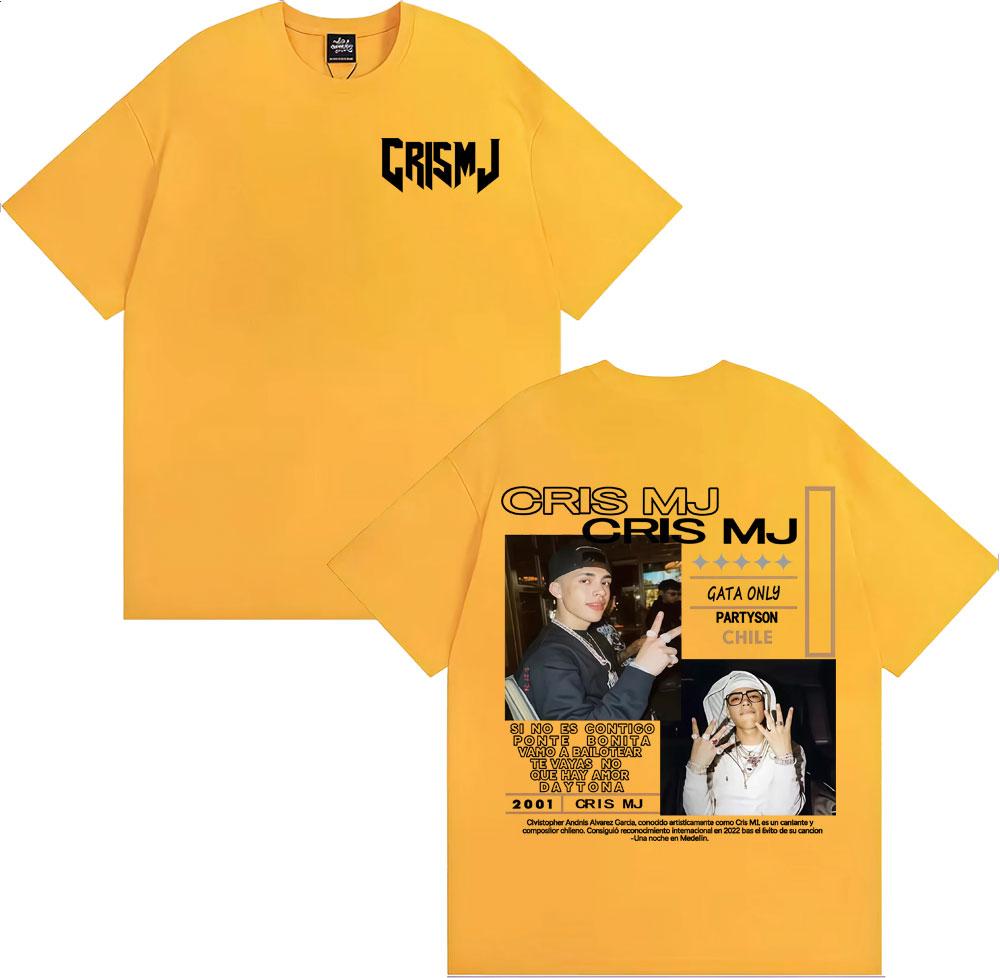 Rapper CRIS MJ Tour Album 2025 Magliette Grafiche Unisex Donna Vintage Anni '90 Hip Hop Street T-shirt Casual 100% Cotone Maglietta Oversize