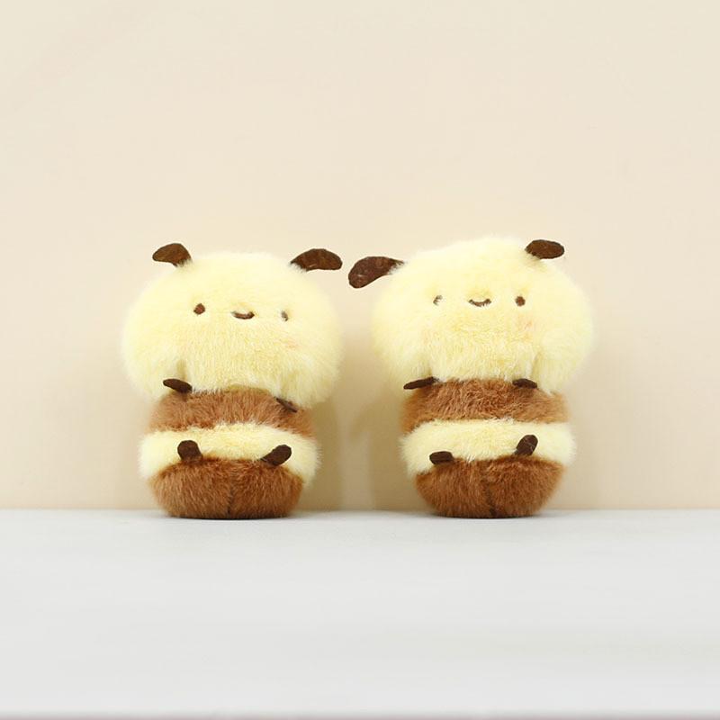 Bee Plush Cartoon Keychain Pendant Short Animal Toy Bag Decoration Children
