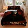 3pcs V for Vendetta Bedding Set, Soft Polyester Duvet Cover and Pillowcases Machine Washable Seasons all suitable & Guest Room Decor210