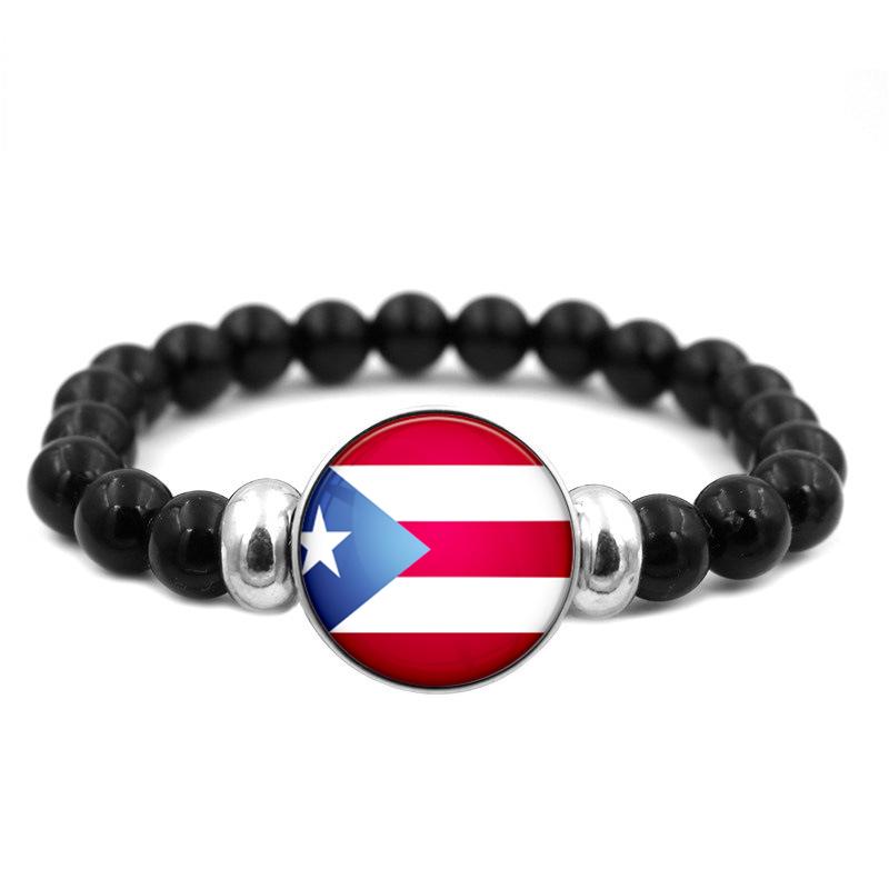 287 Länder Nationalflagge Druckknopf Elastisches Band Perlen Länderflagge Unabhängigkeitstag Perlen Schmuck Perlenarmband