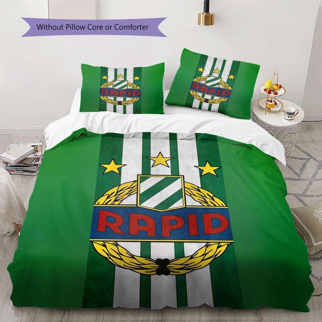 Rapid Wien Pattern Bedding Quilt Set Home Decoration Gift (1 * Duvet Cover + 2 * Pillowcase Without Core)