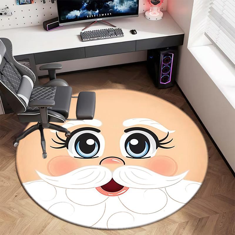 Cute Christmas Day Gift Bell Santa Claus Snowman Christmas Tree round rug Home Soft Decorative Anti slip Chair Mat Carpet Outdoor Floor Mat Carpet 109