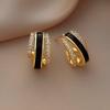 CAOSHI Elegant Daily Wearable Stud Earrings for Women Temperament Gold Color Engagement Jewelry Personalized Female Accessories