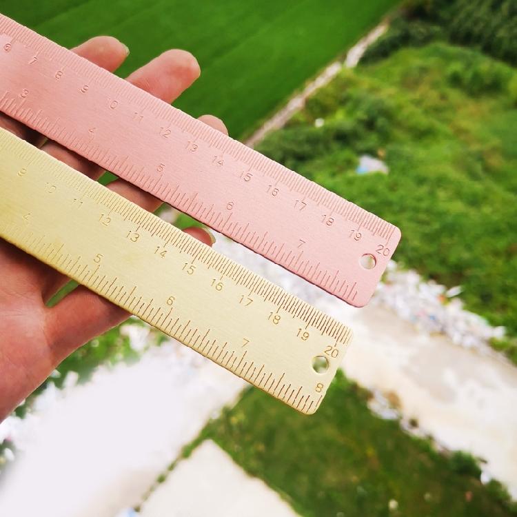 20cm Gerader Lineal Messinglineal Zeichenwerkzeug Schreibtischzubehör Schülerbedarf