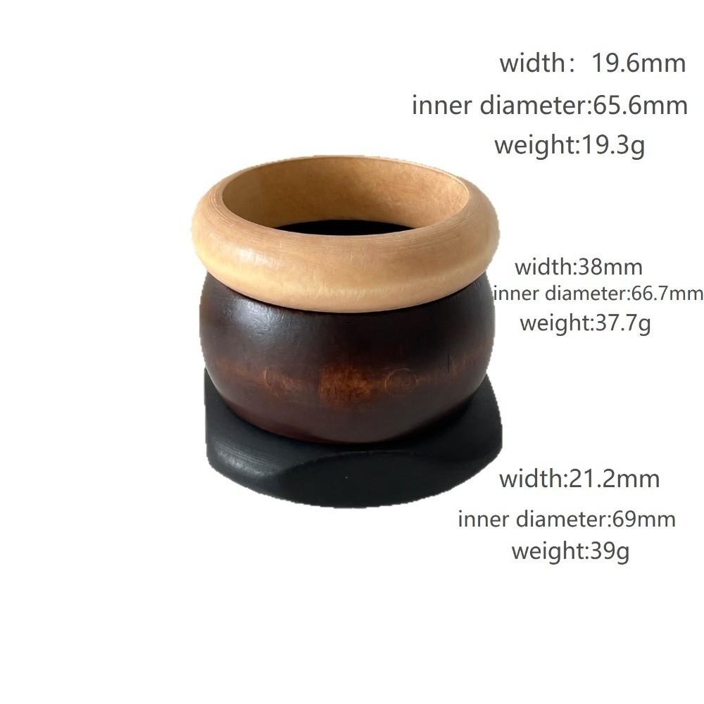 Wide Round Bracelets Geometric Wooden Bangles Vintage Wood Bangles  Gifts
