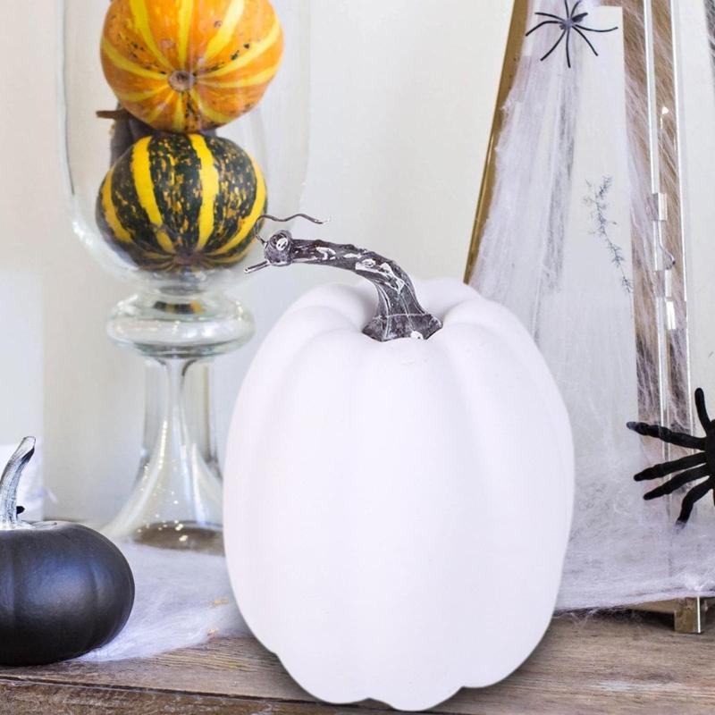 Artificial White Pumpkins for Photography Props Thanksgiving Parties Decorations, Foams Pumpkins for Basket Display