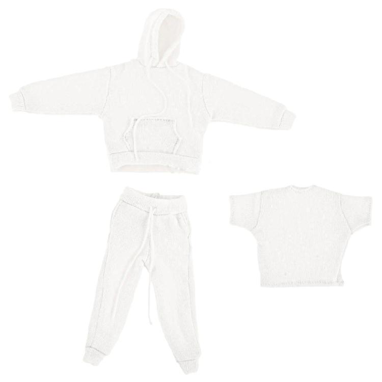 Realistic Miniature Soldier Figure Outfit 3in1 Clothes Set Breathable Hoodie Sweatpants Tees For Doll Display Scene