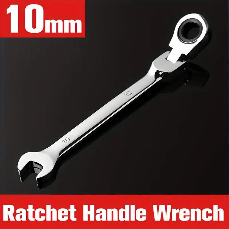 10mm Swivel Head Ratchet Wrench Dual-use Fast Labor-saving Auto Repair Tool