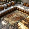 Realistic Tiger Pattern Area Rug, Bohemian Jungle Theme Non-Slip Carpet, Plush Living Room Mat for Nature Inspired Decor