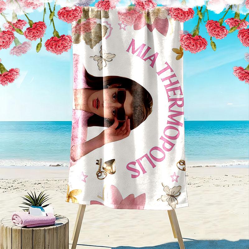 Anne Hathaway Print Beach Towel, Large Soft Quick Dry Towel for Beach Camping Swimming