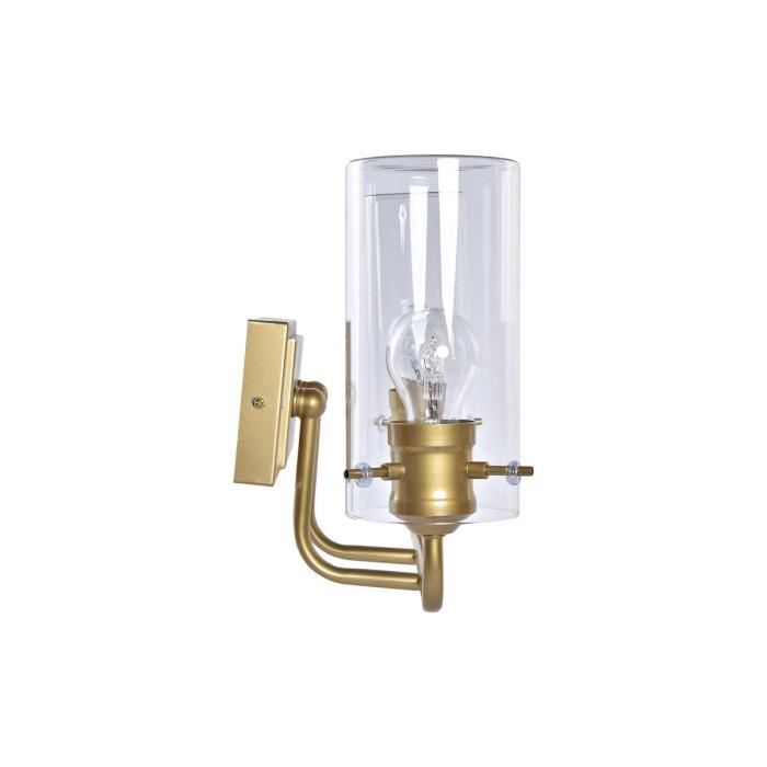 Applique Murale - Design Contemporain - Métal Doré - Verre - 50W
