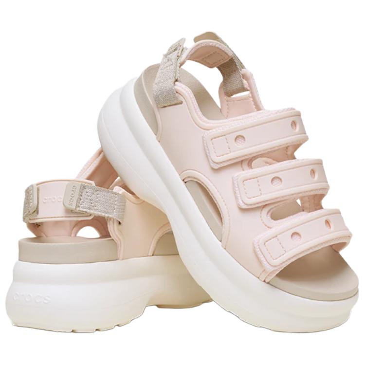 Crocs Shimmer Zuke EVA Beach Sandals Women's Beige Pink 213434-86U