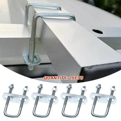 2Sets Iron Square Clamp Right Angle U-bolt Squa Bolt Durable Pipe U-clamp
