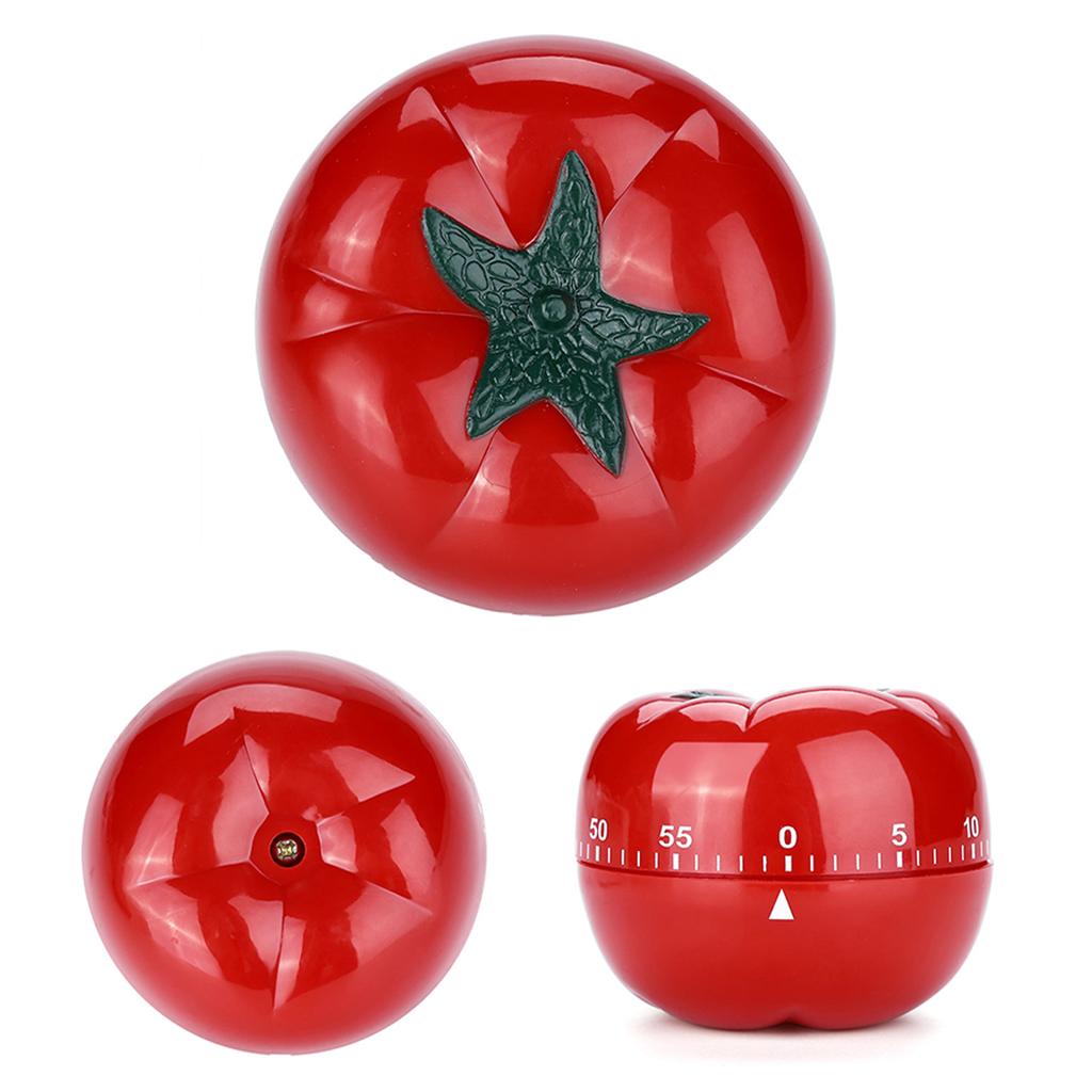 Mechanický kuchyňský časovač ve tvaru rajčete s odpočítáváním 60 minut - pomocník při vaření a pečení