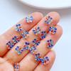 100Pcs New Cute Mini 8mm Shiny Flowers Flat Back Resin Cabochons Scrapbooking DIY Jewelry Craft Decoration Accessorie