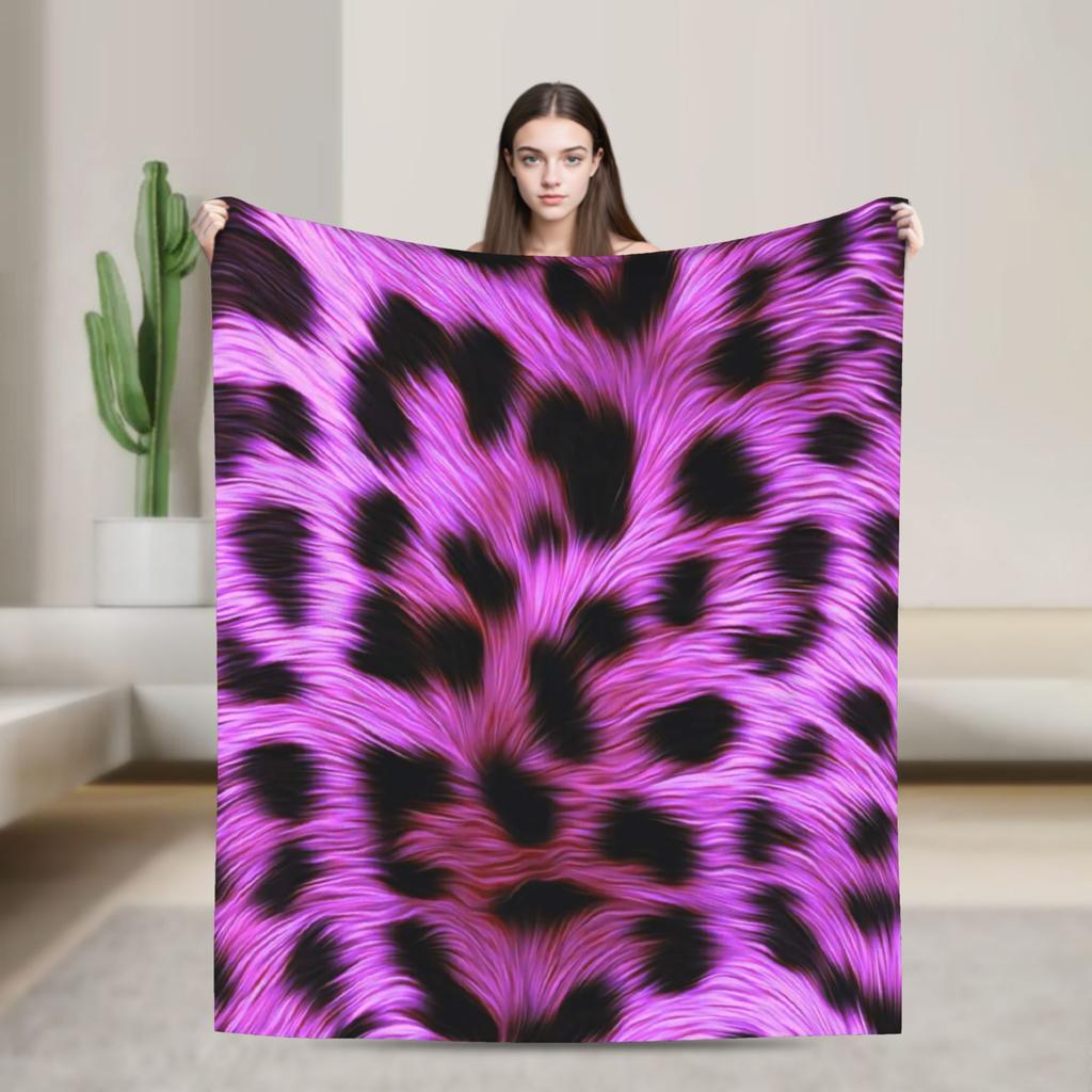 Leopard Texture Flannel Blanket Spring Warm Soft Throw Blanket for Children Couch Chair Aesthetic Bedspread Sofa Bed Cover
