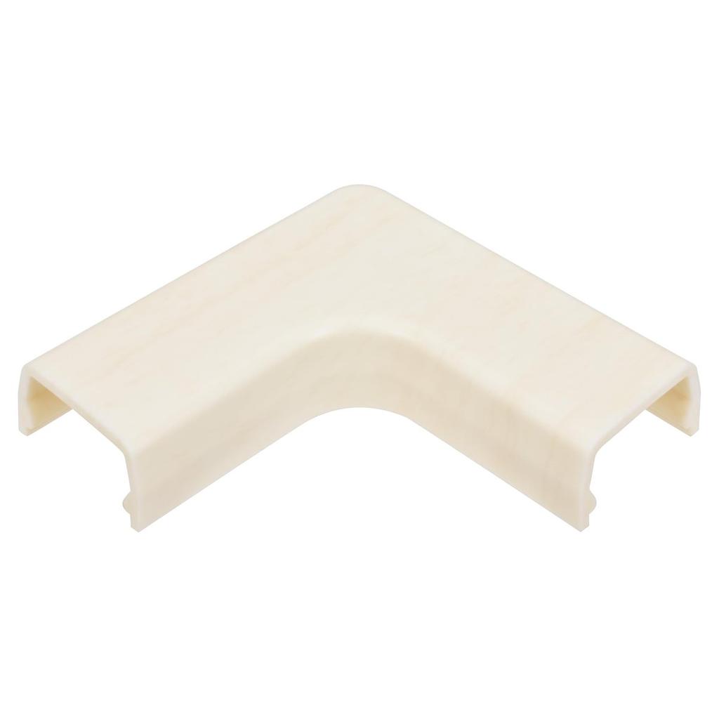 OHM Electric DZ-AMM0-MW Size 0 Cable Raceway Flat Elbow Woodgrain White, Wall Cord Cover Corner Joint Bend