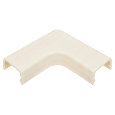 OHM Electric DZ-AMM0-MW Size 0 Cable Raceway Flat Elbow Woodgrain White, Wall Cord Cover Corner Joint Bend
