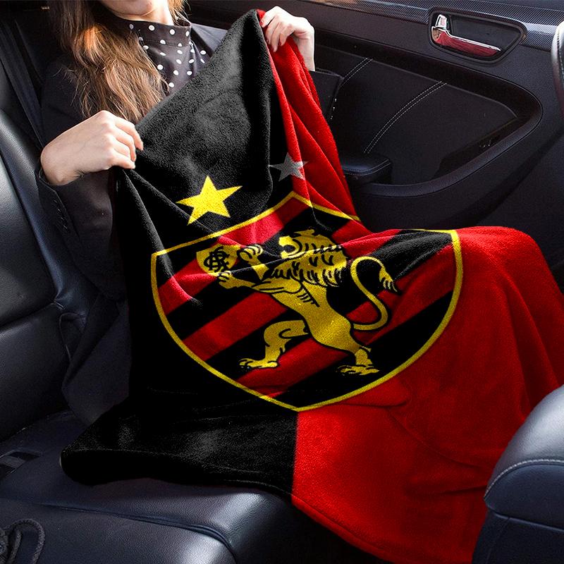 Football Club Emblem Lion Blanket Flannel Blanket for Bed, Sofa, Camping, Hiking, Picnic Essentials, Gift for Family Fan Gifts