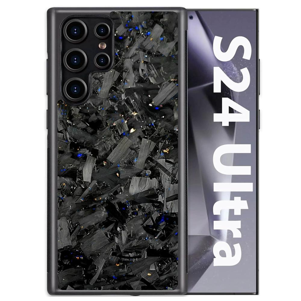Luxury Carbon Fiber Texture MagSafe Case For Samsung Galaxy S25 S24 S23 S22 Plus Ultra Alloy Lens Shockproof Cover