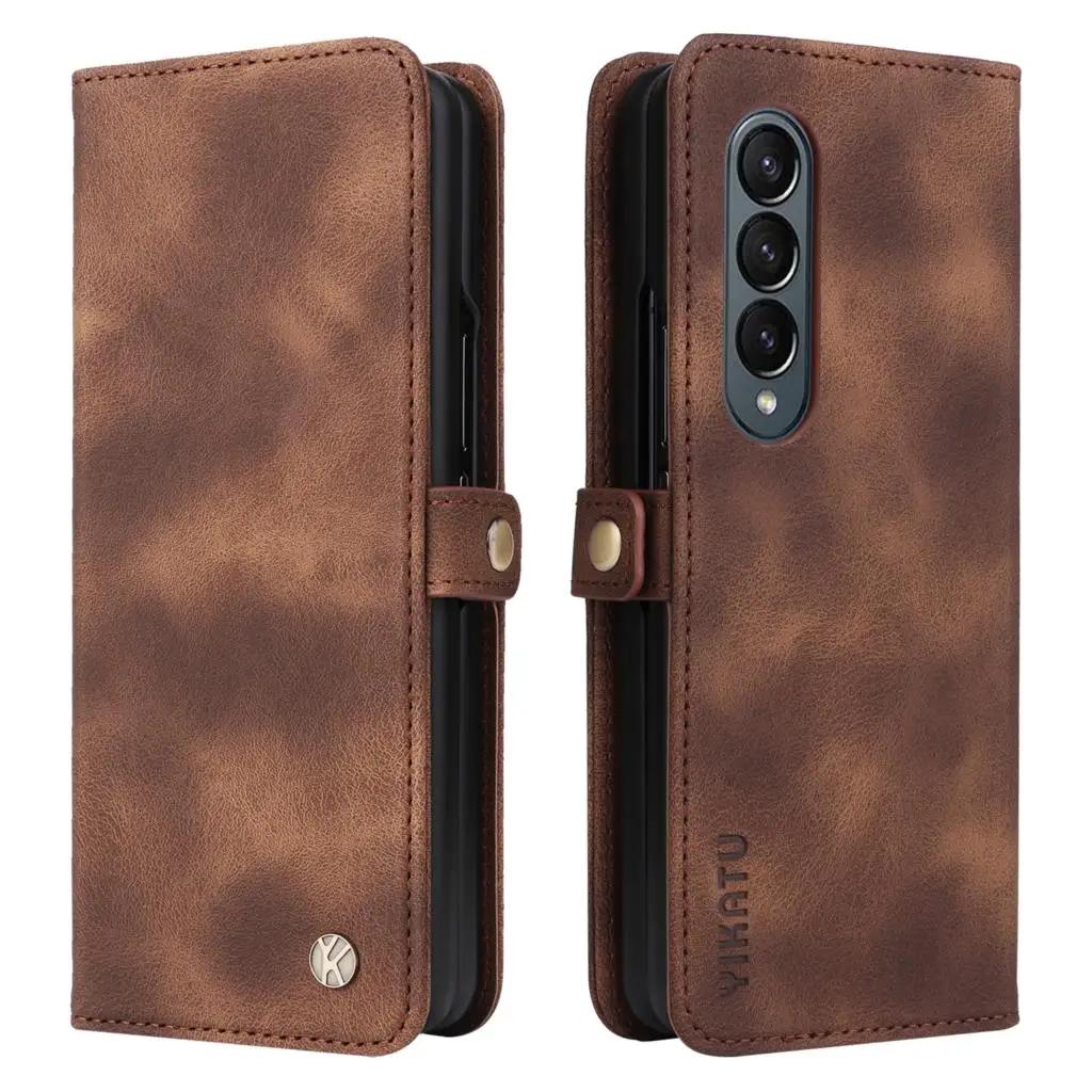 Shockproof Case For Samsung Galaxy Z Fold 6 Z Fold 4 Flip Cover Folding Machine Leather Sheath Protective For Sam Z Fold 3 Cover