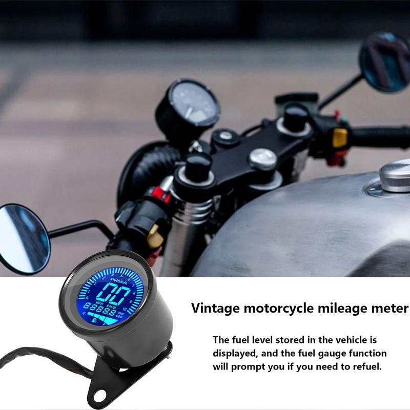 Motorcycle Digital Odometer Waterproof LCD Motorcycle Odometer With Bracket Plug And Play 10000 RPM DC 12V Speed Odometer