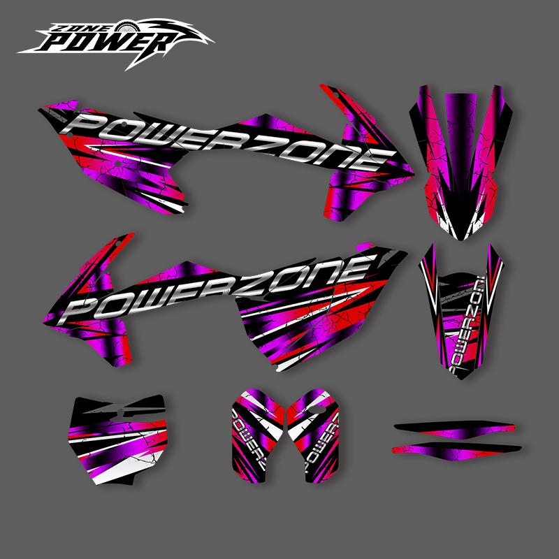POWERZONE For KTM 2017 2018 2019 EXC 2016 2017 2018 SXF Motocross Graphics Background Sticker Decal Kits Customized Number 01