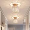 Stylové Moderní Křišťálové Stropní Svítidlo Elegantní Design Pro Vstupní Chodbu V Černé A Zlaté