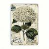 Hydrangea Vintage Metal Poster Wall Art 8x12 Inch Heavy Flower Engraving for Living Room