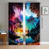 Aurora Landscape Pattern Printed Curtains Pole Bag Christmas Decorations Daily Home Room Made Of Polyester