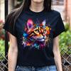 Bengal Cat Mama Color Splash Unisex T-Shirt Black Navy Dark Heather