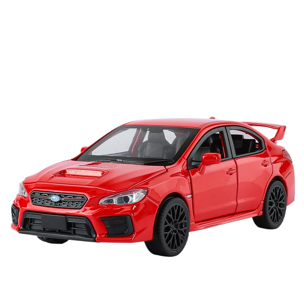 1/30 Subaru STI WRX Alloy Car Model Sound and Light Pull Back Children's Toy Collectibles Birthday Gift