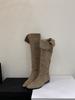 Coarse heel French pointed boots women's boots 2026 new tall pleated stacked knight boots
