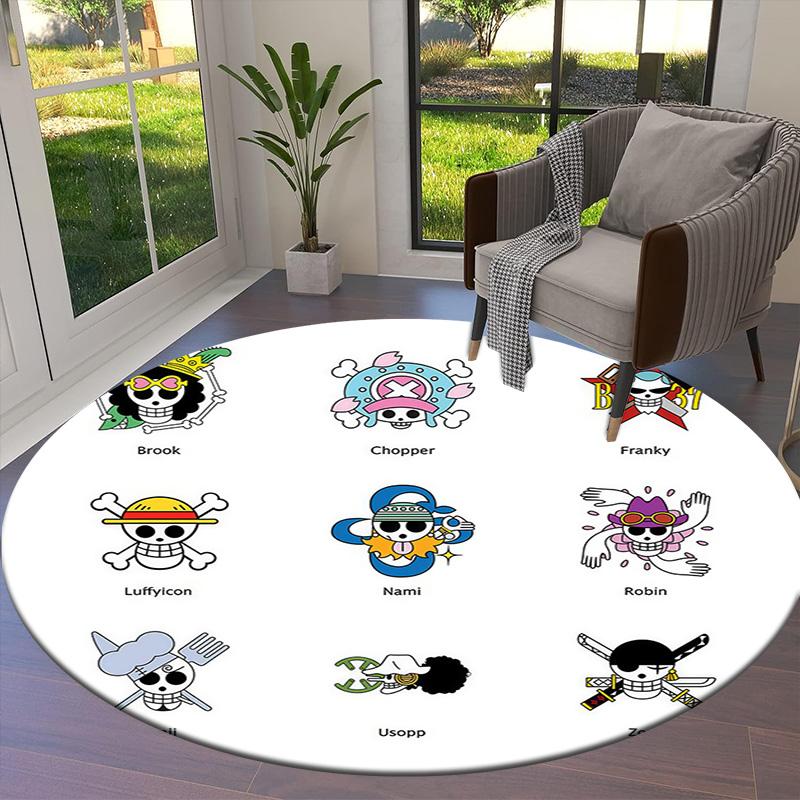 One Piece Round Area Rug Carpet Rug For Living Room Bedroom Sofa Playroom Decor Nonslip Floor Mat