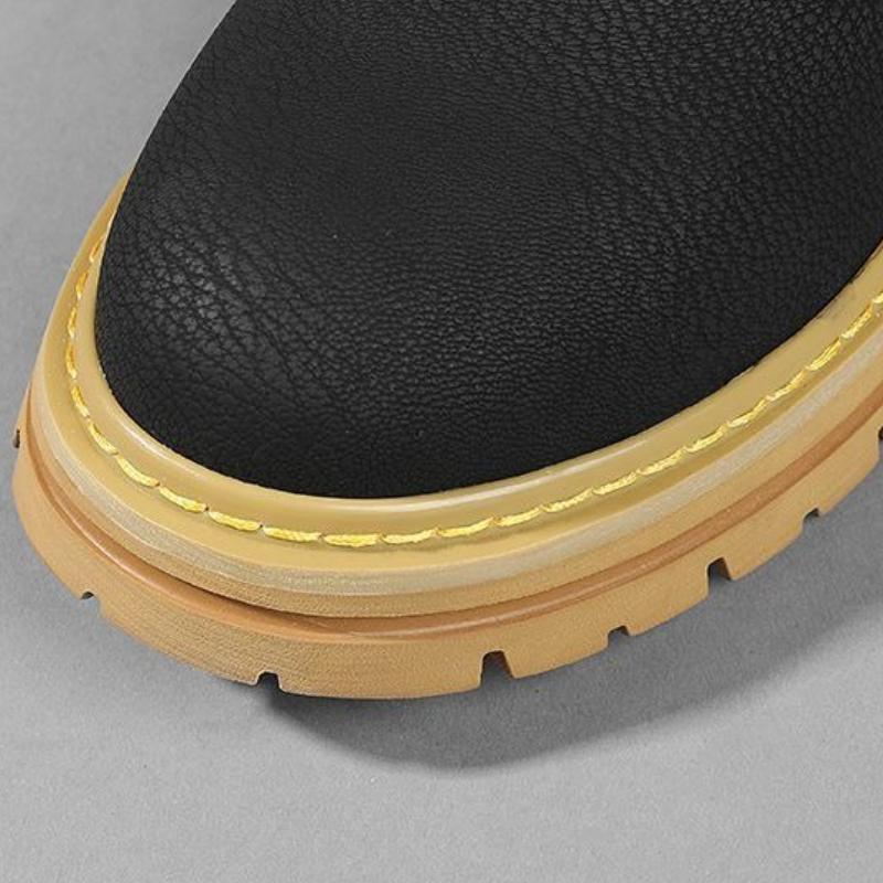 New High Quality Men's Leather Boots Trend Men's Motorcycle Boot Outdoor Non Slip Work Boots Comfortable Platform High-Top Boots