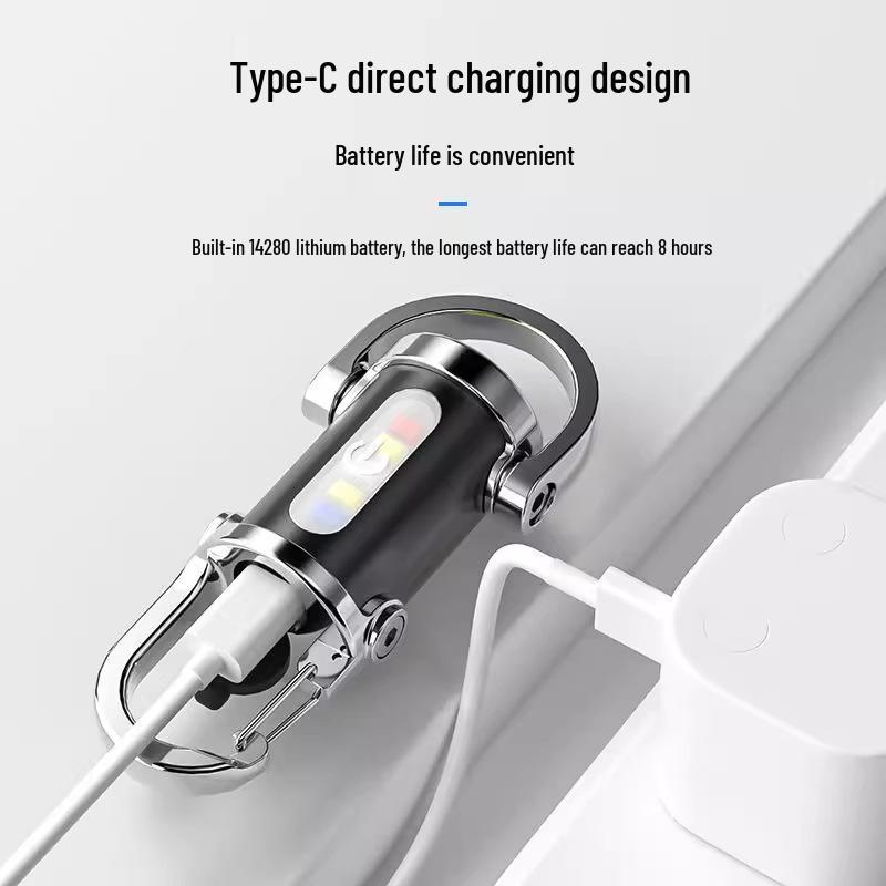 Portable Waterproof Keychain Flashlight – Multifunctional, Rechargeable Emergency Light